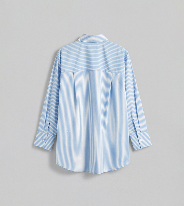 Striped Long Sleeves Oversized Shirt