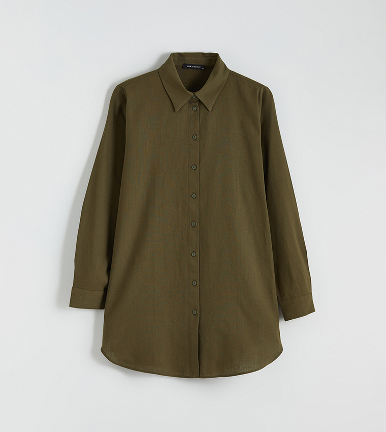 تونيك قميص سادة بقصة عادية