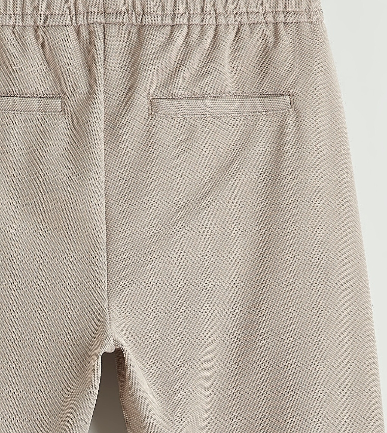 Textured Drawstring Waist Trousers