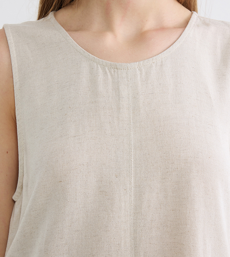 Centre Seam Sleeveless A-Line Maxi Dress