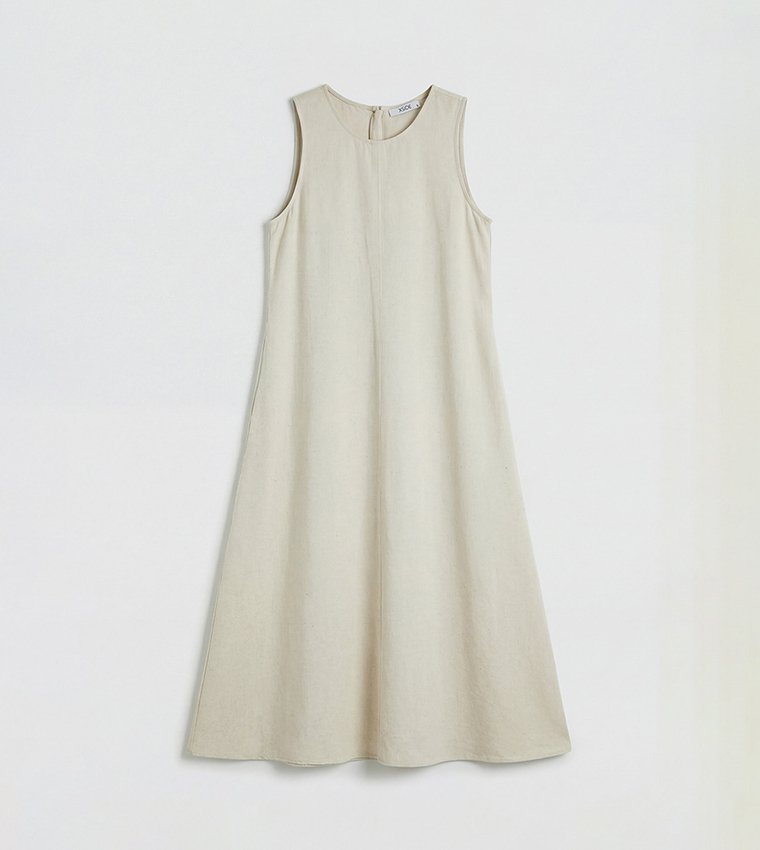 Centre Seam Sleeveless A-Line Maxi Dress