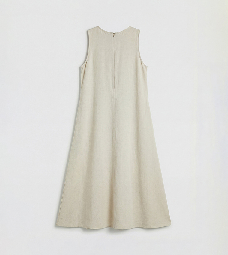 Centre Seam Sleeveless A-Line Maxi Dress