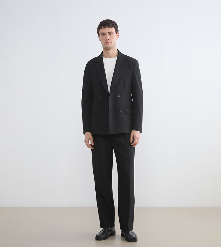 Double Breasted Lapel Collar Blazer