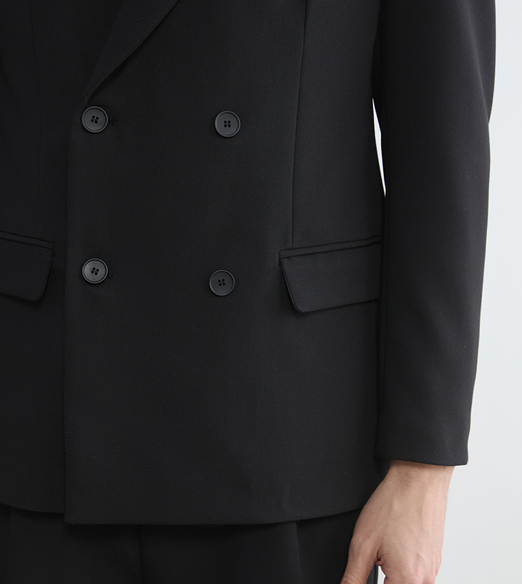Double Breasted Lapel Collar Blazer