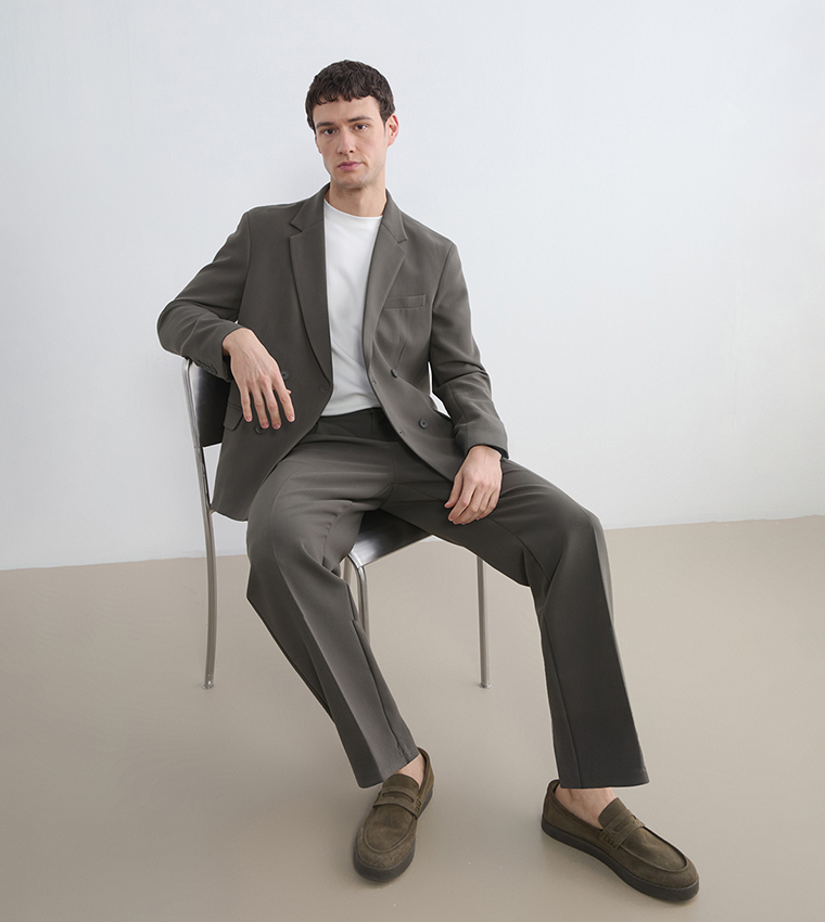 Double Breasted Lapel Collar Blazer