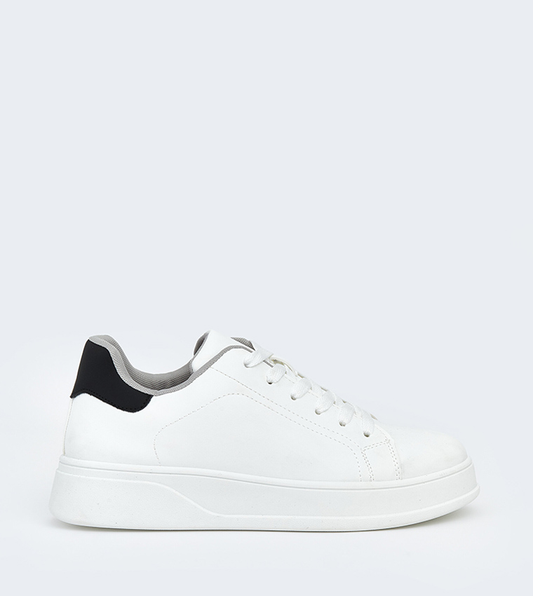 Solid Lace-Up Sneakers
