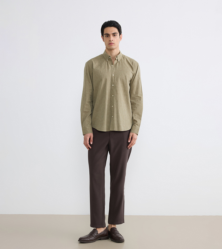 Solid Long Sleeves Casual Shirt