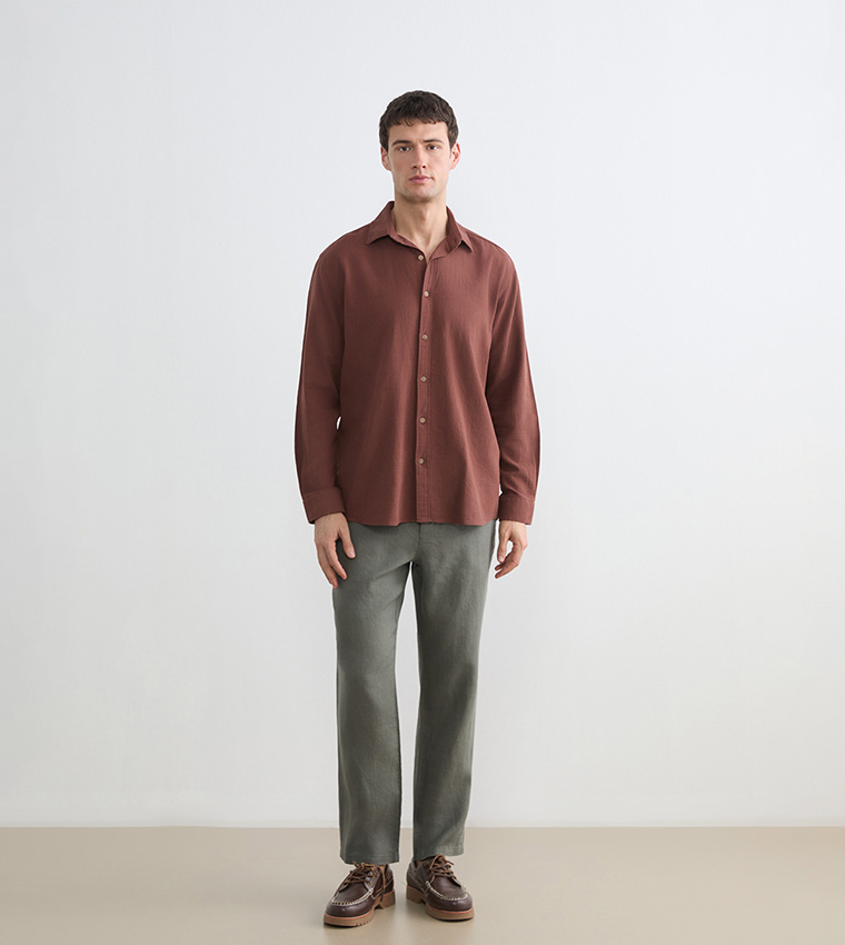 Solid Long Sleeves Regular Fit Shirt