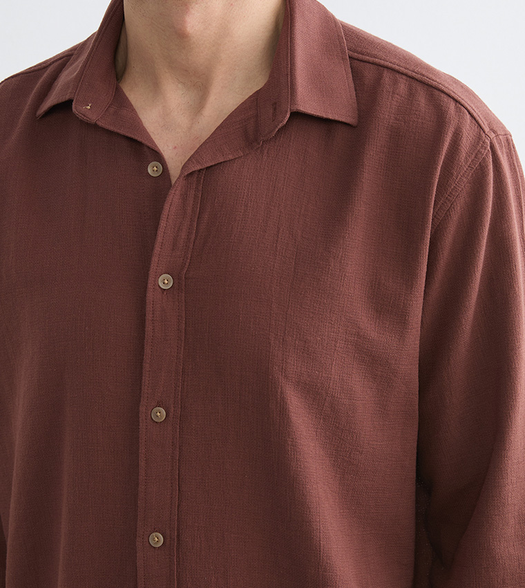 Solid Long Sleeves Regular Fit Shirt