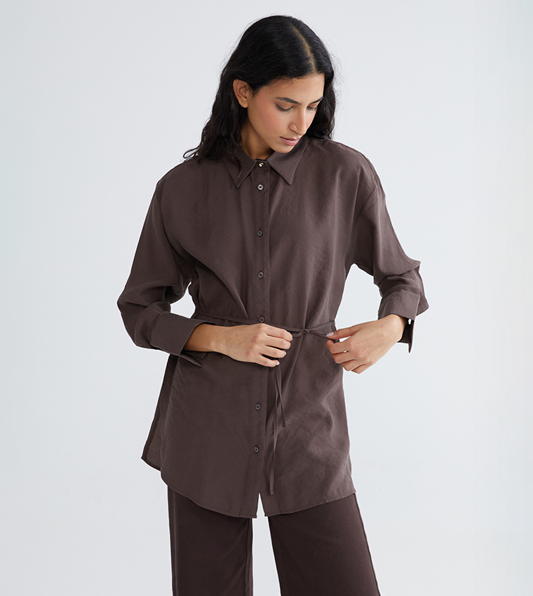 تونيك قميص سادة بفيونكة