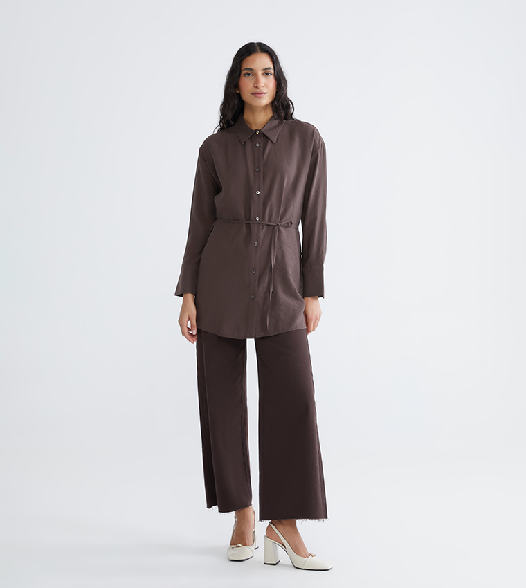 تونيك قميص سادة بفيونكة