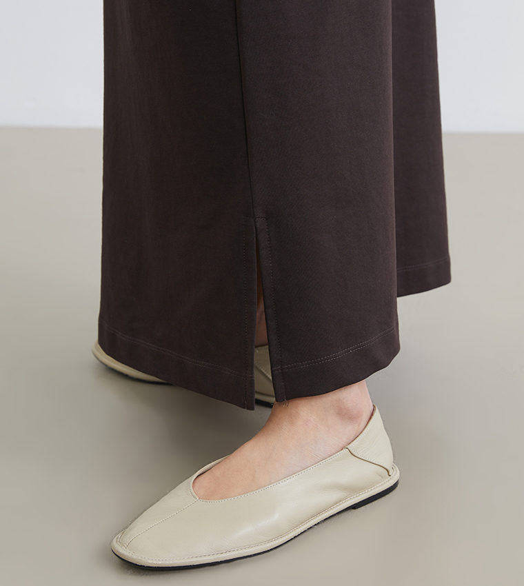 Solid Long Sleeves Crew Neck Maxi Dress