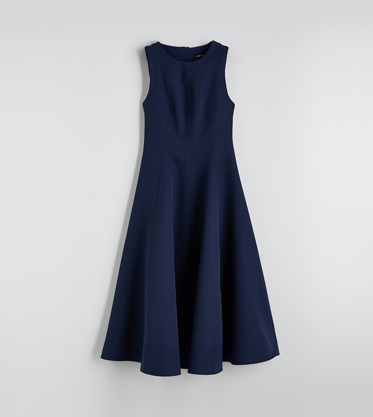 Solid Sleeveless Peplum Dress