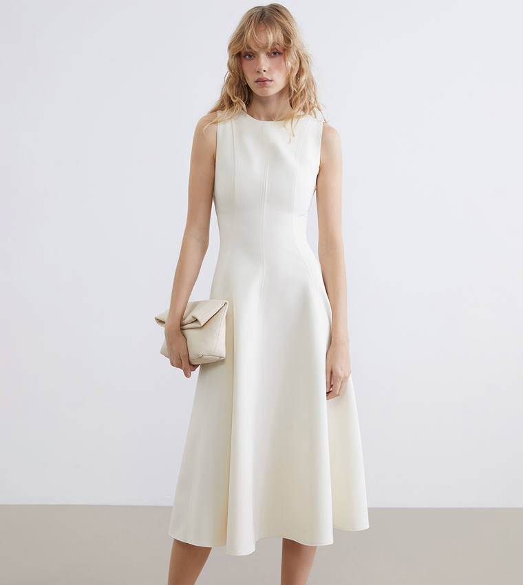 Solid Sleeveless Peplum Dress