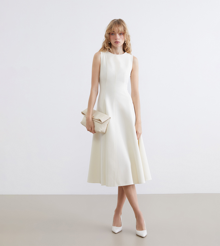 Solid Sleeveless Peplum Dress