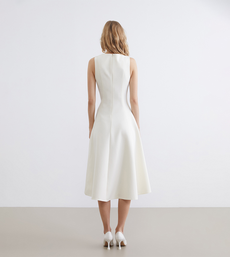 Solid Sleeveless Peplum Dress