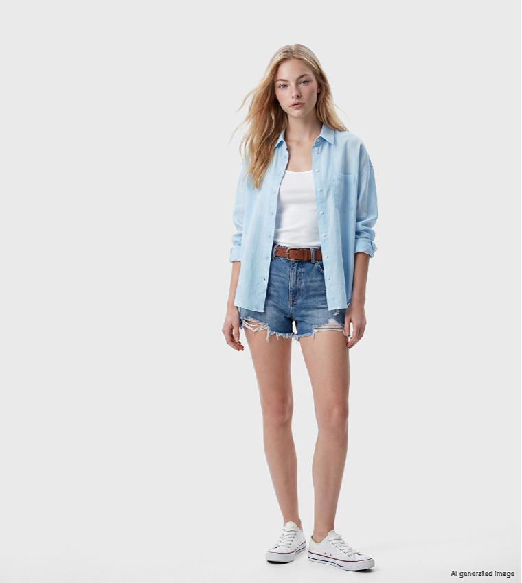 Solid Long Sleeves Oversized Shirt