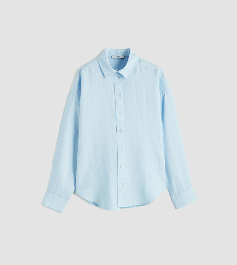 Solid Long Sleeves Oversized Shirt