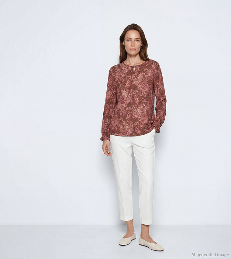 Patterned Long Sleeves Top