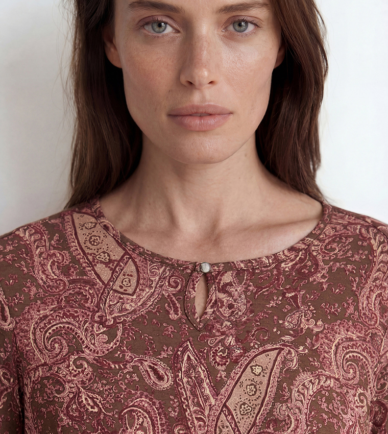 Patterned Long Sleeves Top