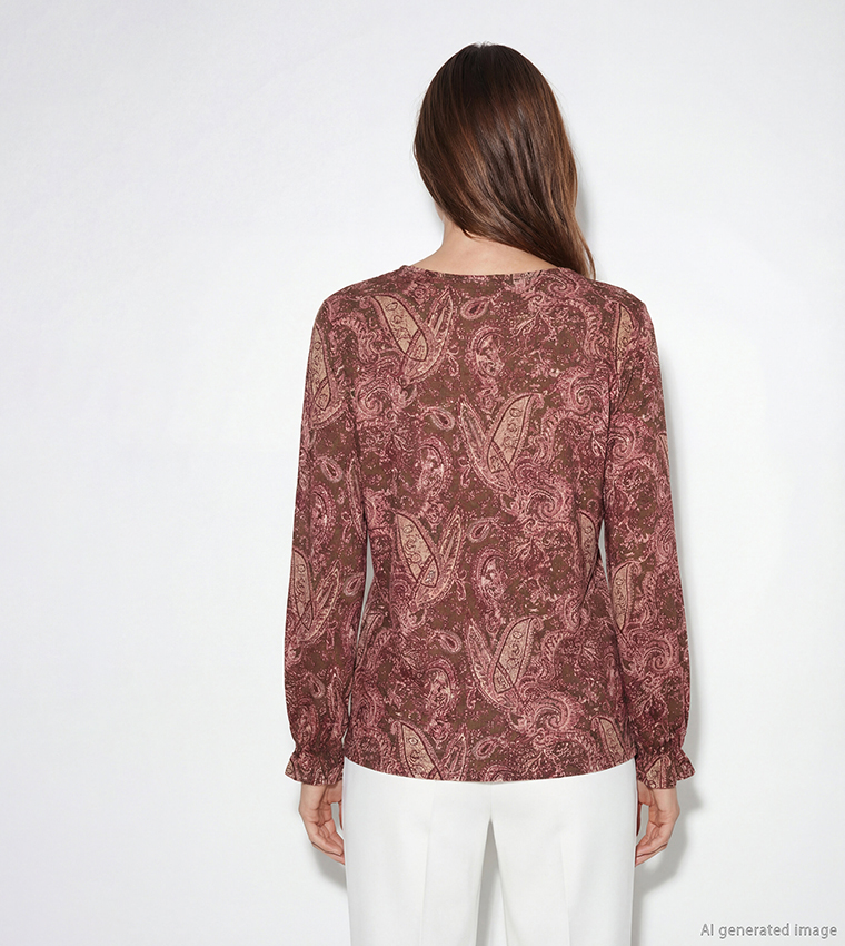 Patterned Long Sleeves Top