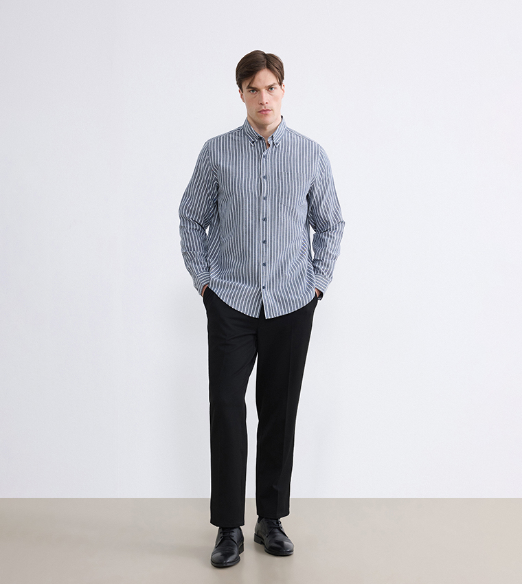 Striped Long Sleeves Oxford Shirt