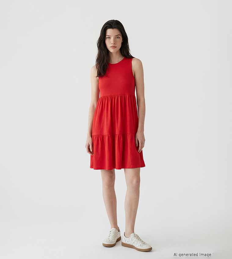 LC Waikiki  Midi Dresses - Red Casual Tops