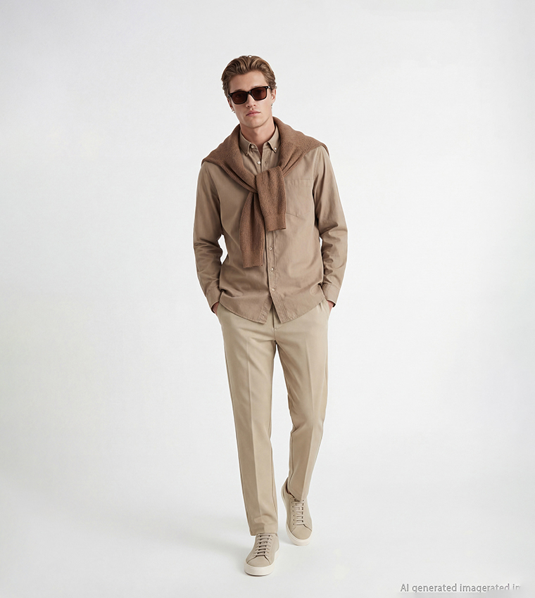 قميص غبردين بكم طويل 