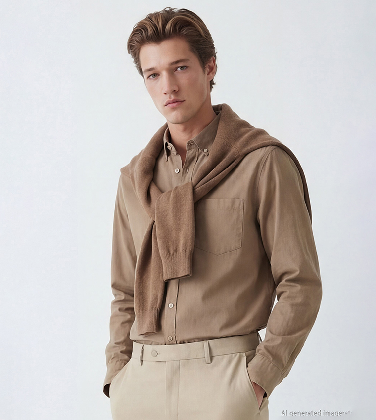 قميص غبردين بكم طويل 