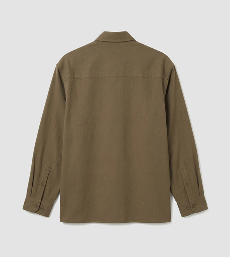 Solid Long Sleeves Dobby Shirt
