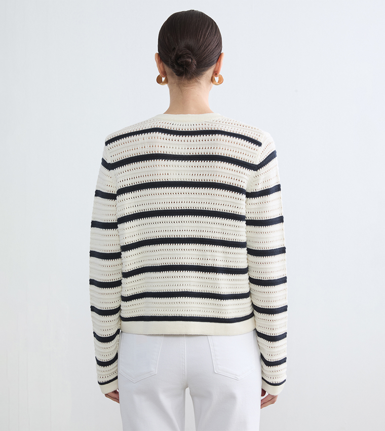 Striped Long Sleeves Cardigan