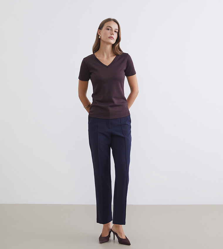 اٍل سي واي كيكي  تيشيرتات  كم قصير  - بني  Short Sleeve T-Shirts