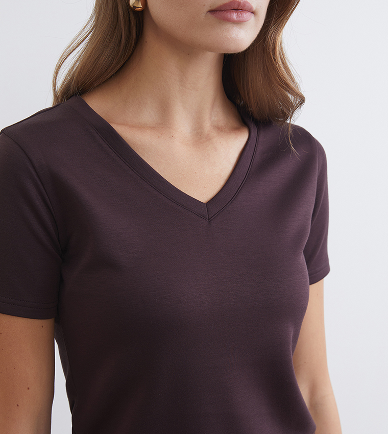 اٍل سي واي كيكي  تيشيرتات  كم قصير  - بني  Short Sleeve T-Shirts