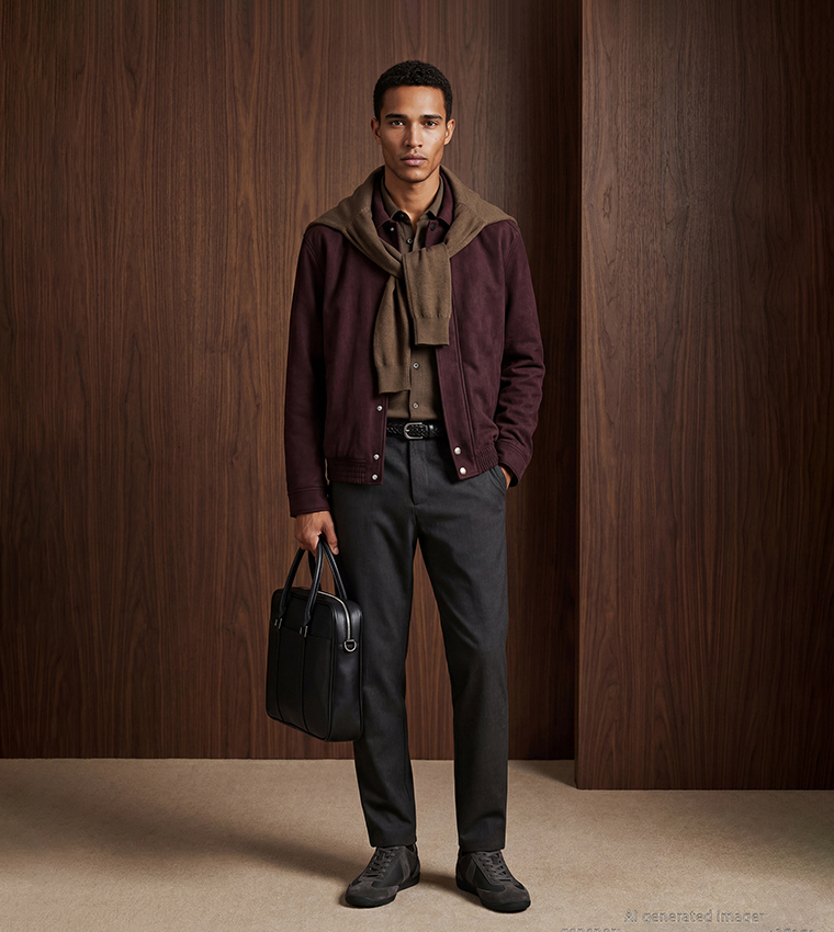 Solid Button Closure Regular Fit Trousers