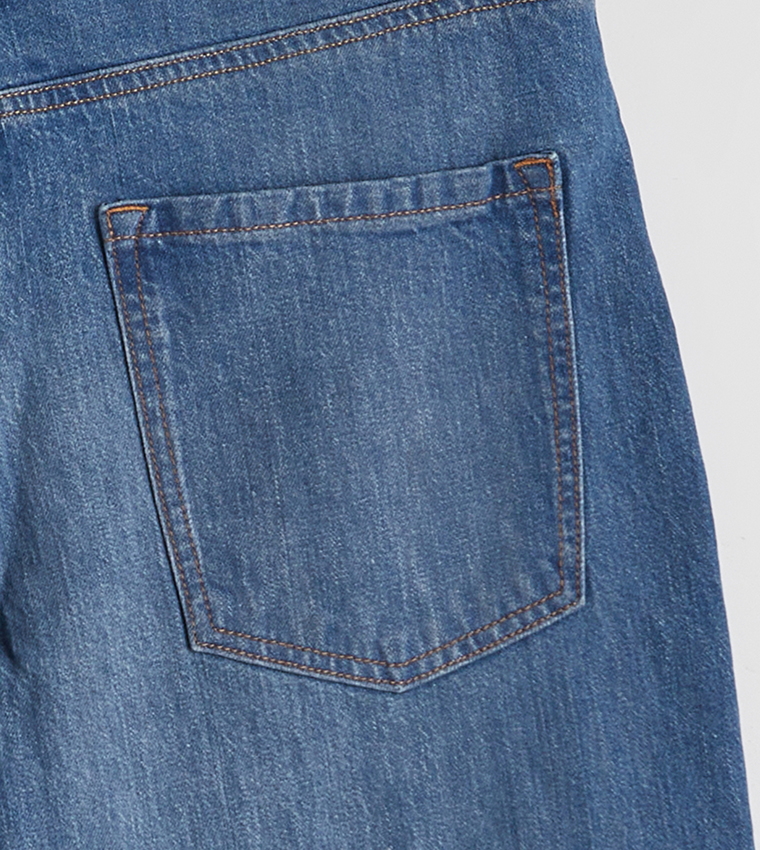 Washed High Rise Barrel Fit Jeans