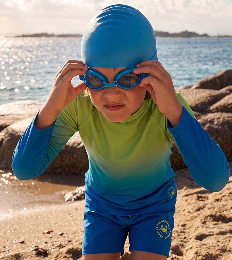 Solid Swim Cap and Goggles Set