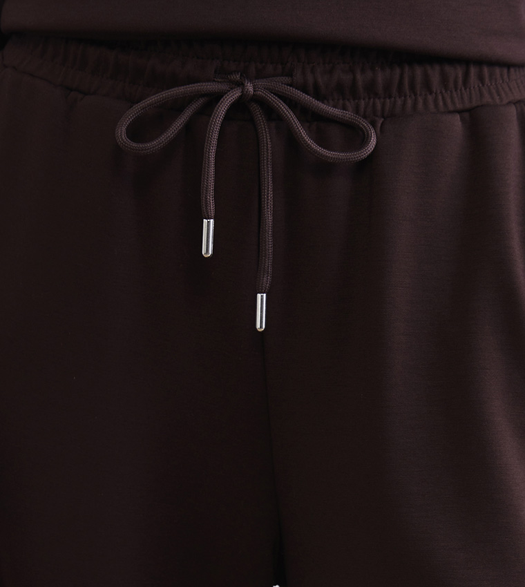 Drawstring Waist Wide Leg Sweatpants