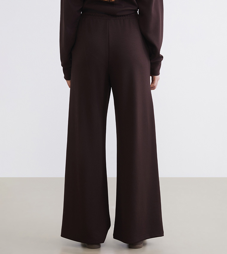 Drawstring Waist Wide Leg Sweatpants