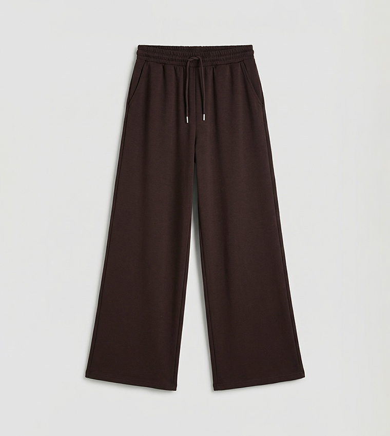 Drawstring Waist Wide Leg Sweatpants