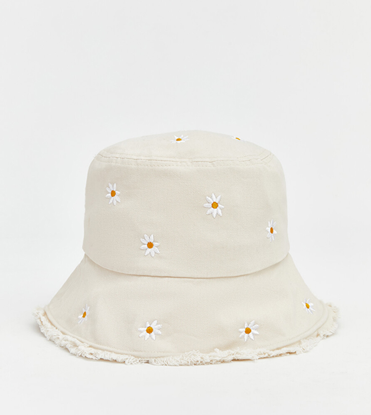 Floral Embroidered Bucket Hat