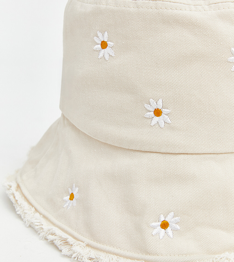 Floral Embroidered Bucket Hat