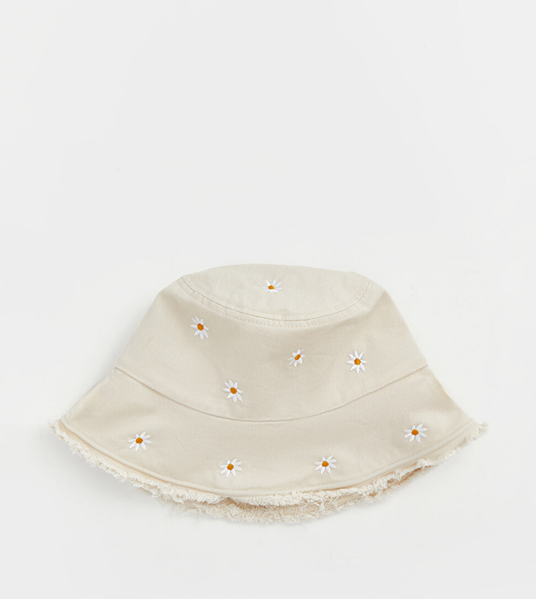 Floral Embroidered Bucket Hat