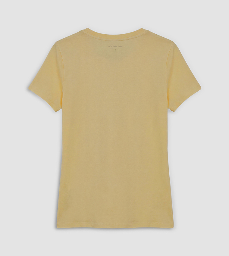 V-Neck Short Sleeves Cotton Slim Fit T-Shirt