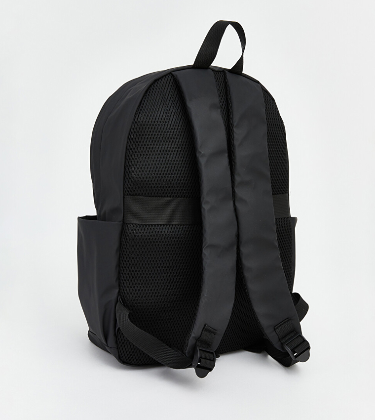 Solid Buckle Laptop Backpack