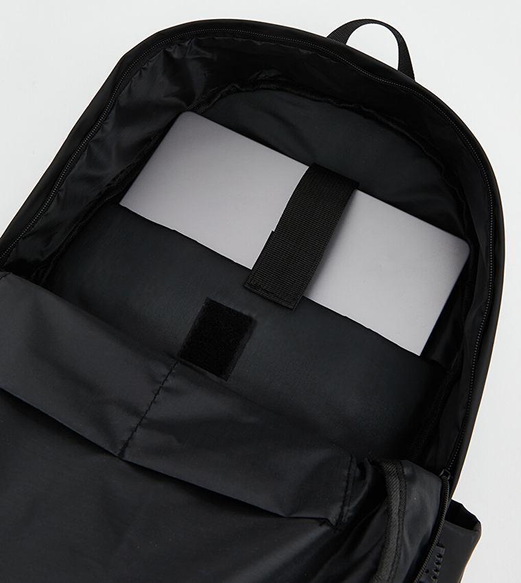 Solid Buckle Laptop Backpack