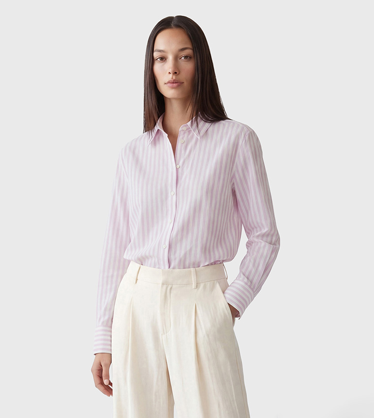 Striped Long Sleeves Poplin Shirt