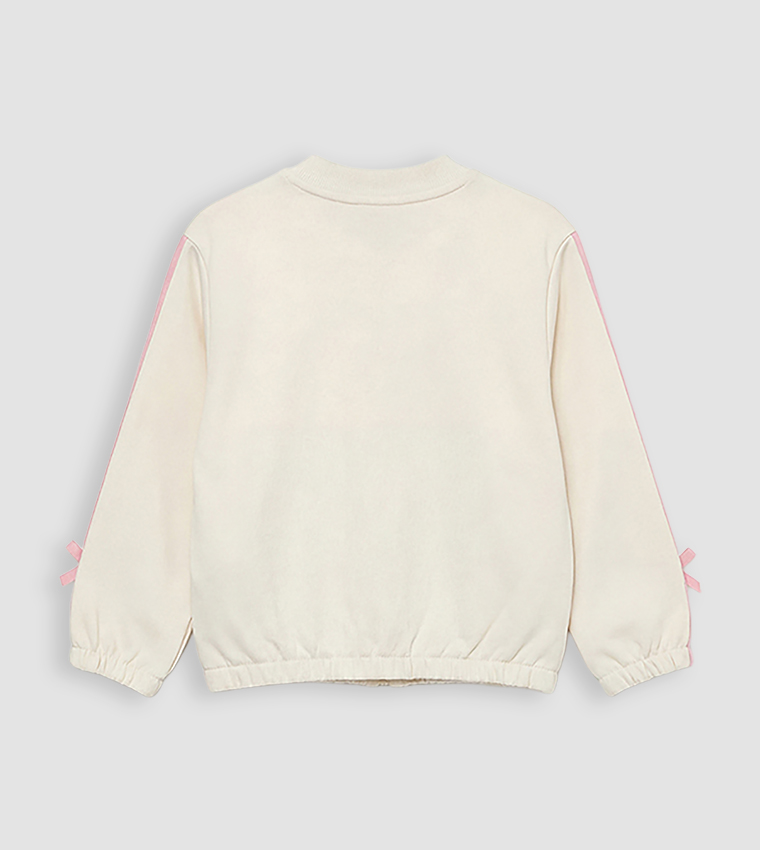 Stitch and Angel Printed Crew Neck Zip Through Jacket