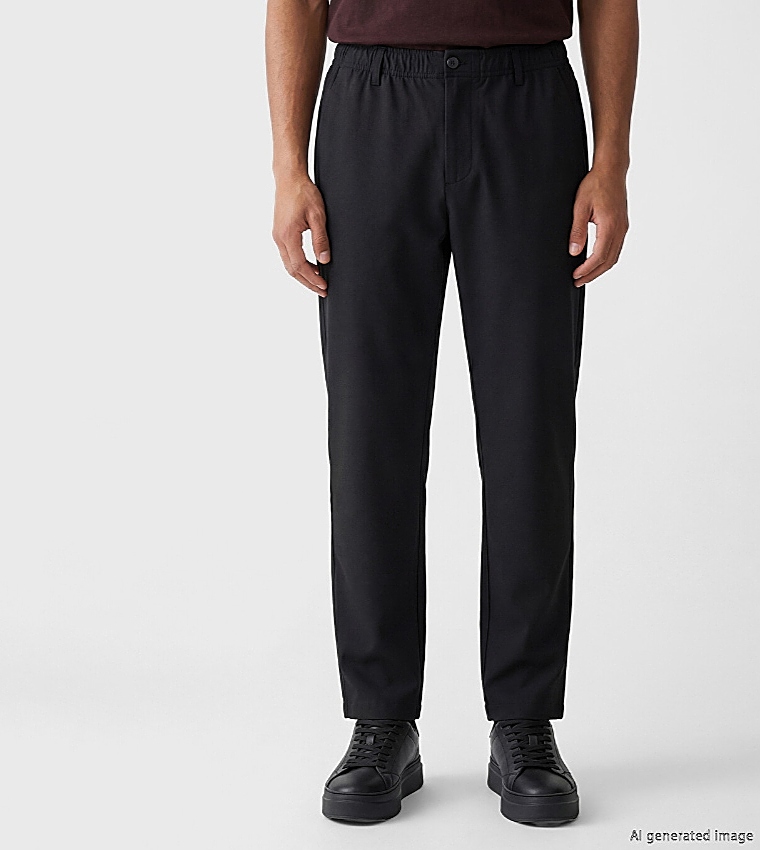 Solid Regular Fit Trousers