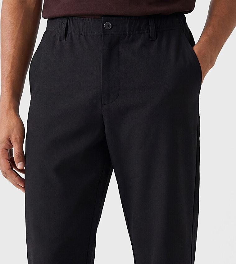 Solid Regular Fit Trousers