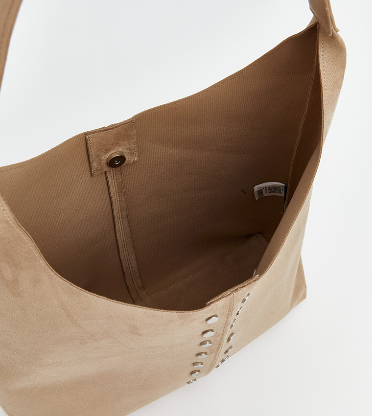 Moka Troklu Suede Shoulder Bag with Pouch